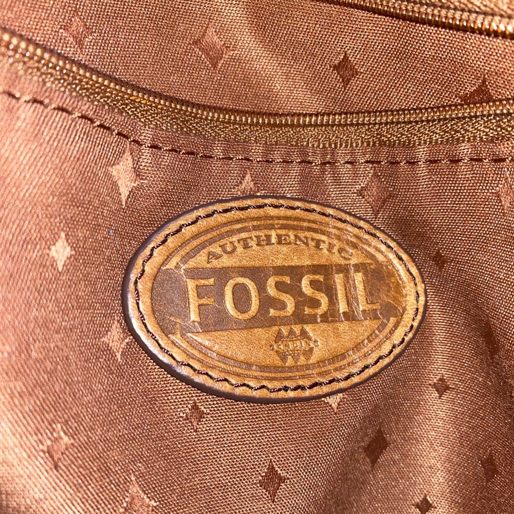Camel Colored Fossil Shoulder Bag - image 7
